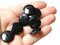 15 18mm Jet Black Vintage Plastic Saucer Beads Loose Flat Disc Beads